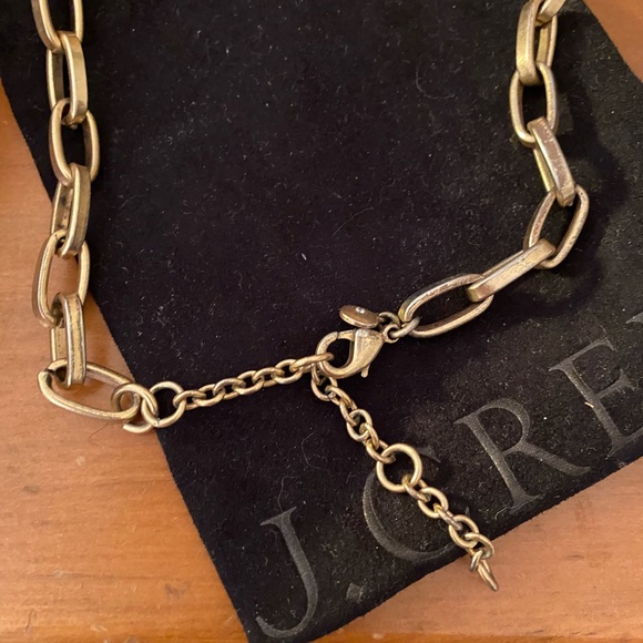 J. Crew tortoiseshell and crystal Pendant necklace, gold tone chain, STUNNING! - Picture 3 of 4